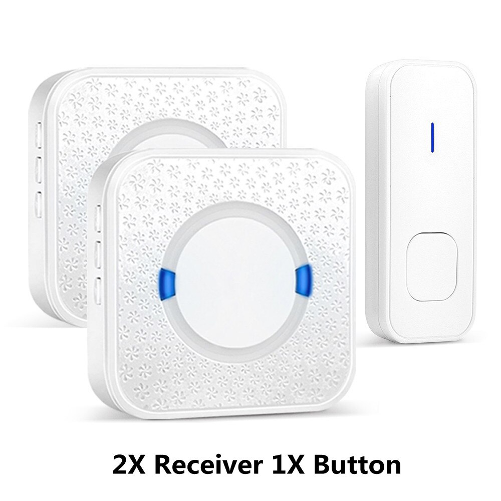 UK Plug Wireless Doorbeel Ring Easy Stall Plug-in Door Chrime Waterproof Door Bell with Lower Power Consumption Home Door Kits: C