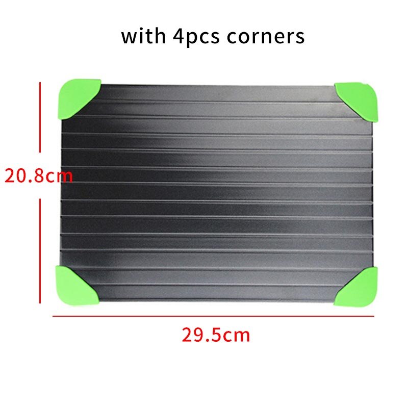 Fast Defrosting Tray Natural Thawing Plate for Frozen Meat Rapid Miracle Thaw Mat Pad Defrosting Plate Board Kitchen Tools: M with corner