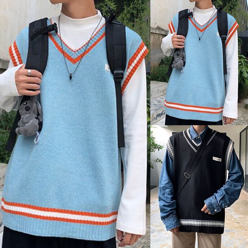 School Uniform Sweater For Women And Men College British Japanese JK V - neck Girls And Boys Vest Cotton Outerwear Knitting Coat