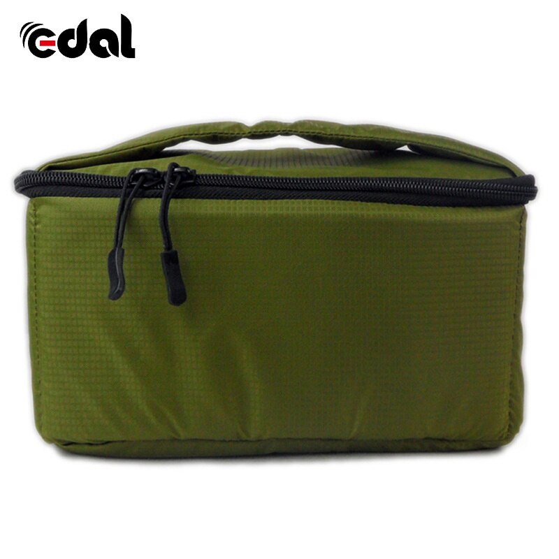 Bolsa de inserción portátil para cámara réflex digital bolsa protectora acolchada para cámara réflex digital, negra, resistente al agua, con cremallera