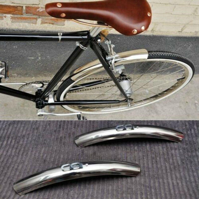 Rvs Motorfiets Racefiets Fiets Voor Achter Spatbord Zilver Flares Spatlappen Spatbord Splash Guard Defender