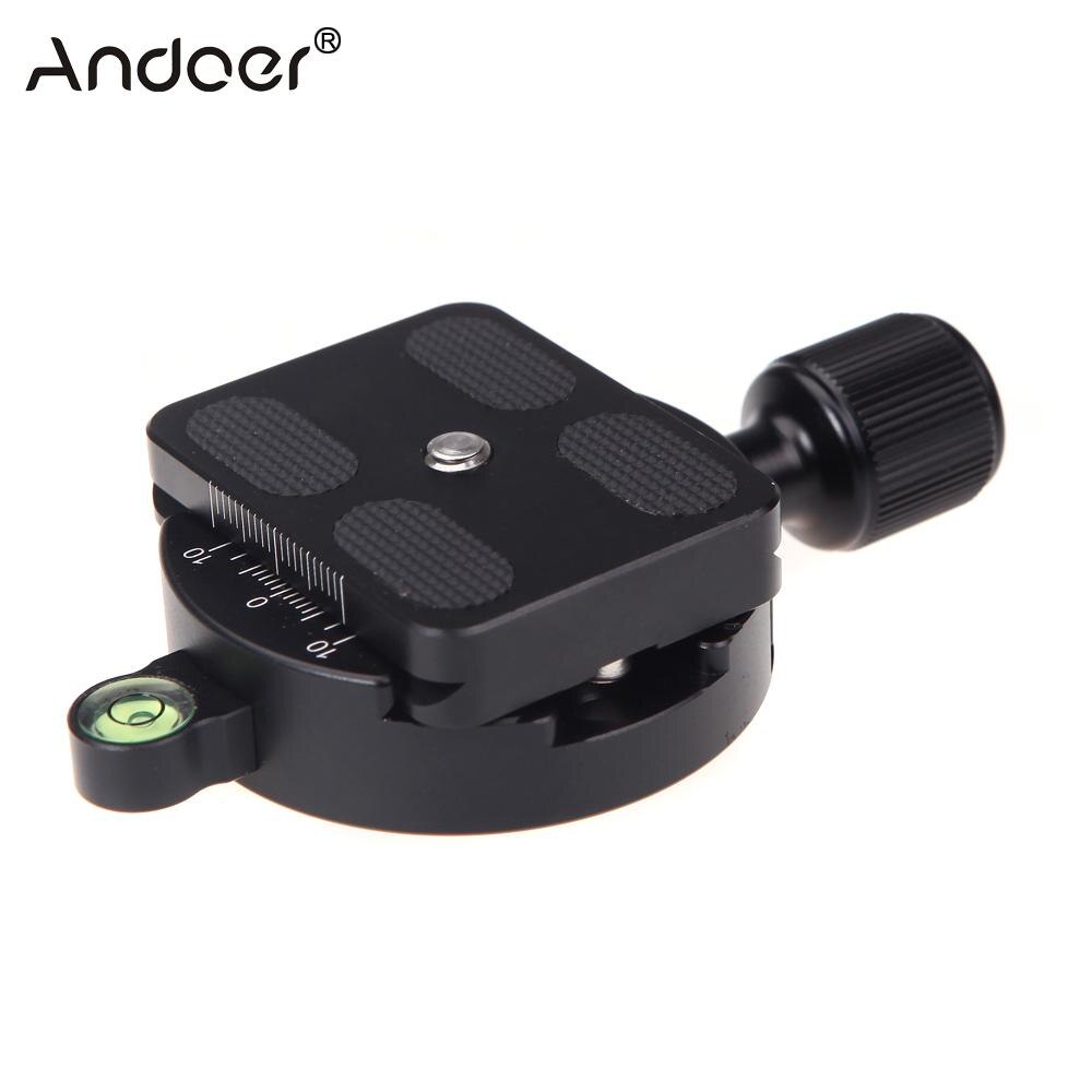 Andoer DM-55 Metal QR Quick Release Plate Clamp with Gradienter for 55mm Ball Head Arca Swiss RRS Wimberley