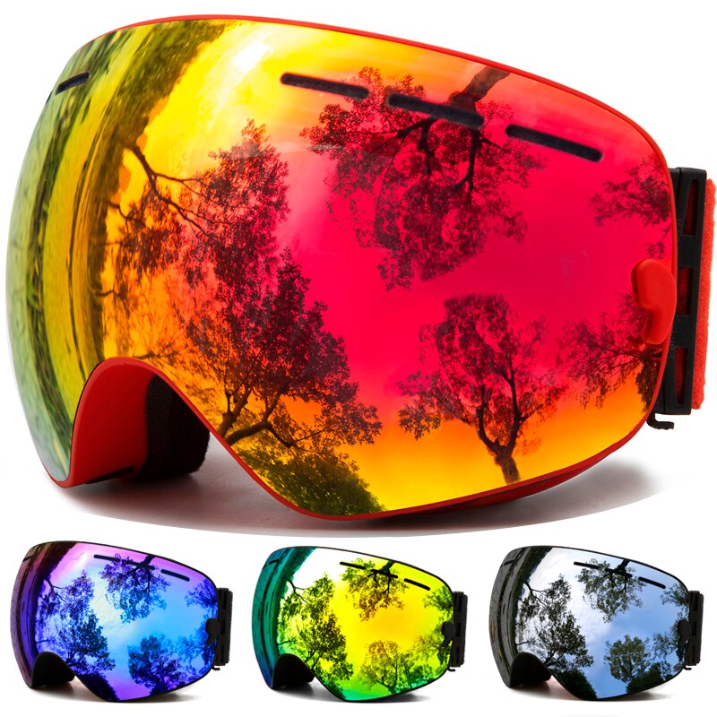 Ski Bril, winter Sneeuw Sport Goggles Met Anti-Fog Uv-bescherming Voor Mannen Vrouwen Jeugd Verwisselbare Lens - Premium Bril
