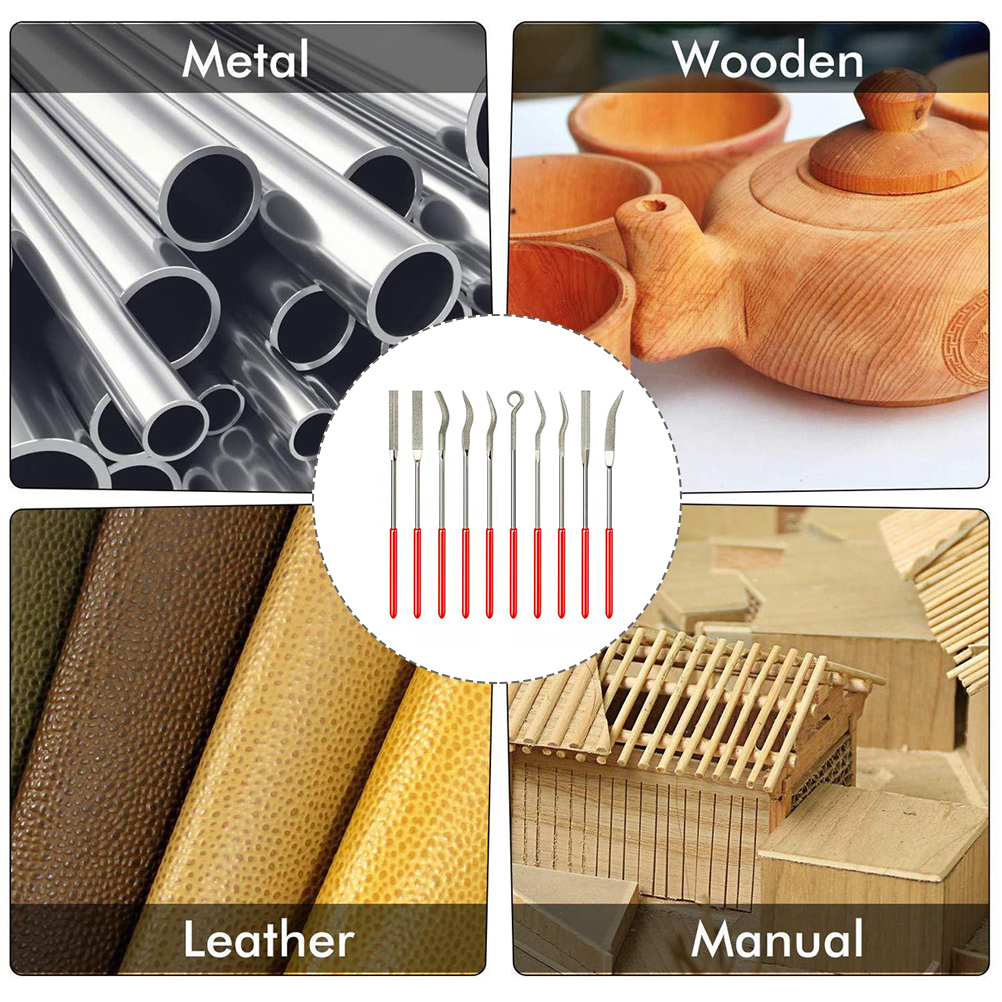 10Pcs Handcrafts Shaping Files Wood and Metal Work DIY File Carving Grind Tool