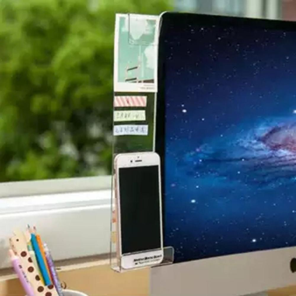 Right/Left Paste Computer Monitor Sticker Sticker Acrylic Screen Notes Record Clip Charging Hole Phone Holder
