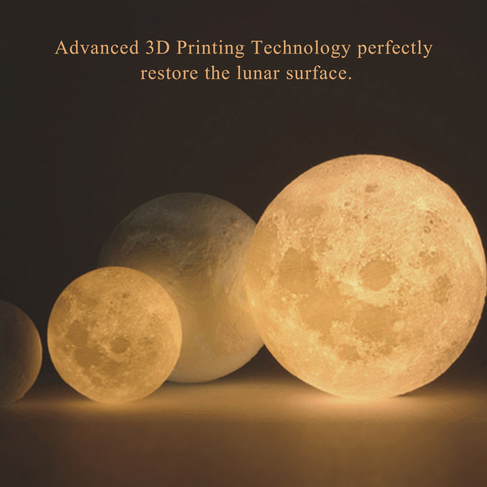 Aibecy USB Rechargeable LED 3D Printed PLA Home Decorative Lights Touch Control Brightness