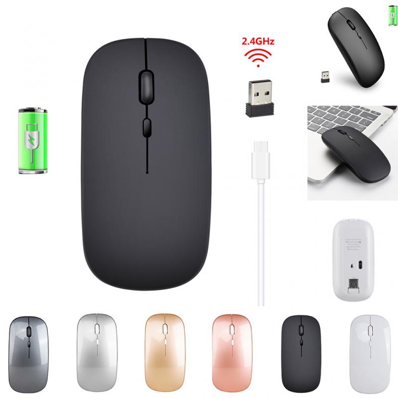 V8 Mini Wireless Mouse Computer 2.4Ghz Mouse Silent Slim Rechargeable Ergonomic Mouse USB Optical Mice For Laptop PC