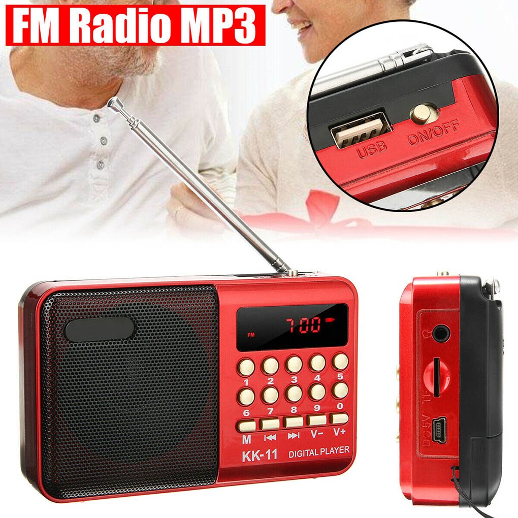 Portable Mini Handheld Digital FM Usb Tf MP3 Radio Music Player Pocket Radio Speaker Rechargeable Sound Recorder