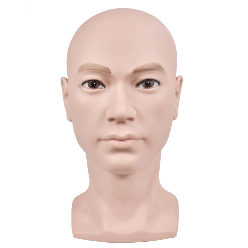 Cabeza de maniquí calvo con hombro, cabeza de maniquí femenino para peluca, sombrero, exhibición de cosmetología, cabeza de maniquí para práctica de maquillaje: Head A