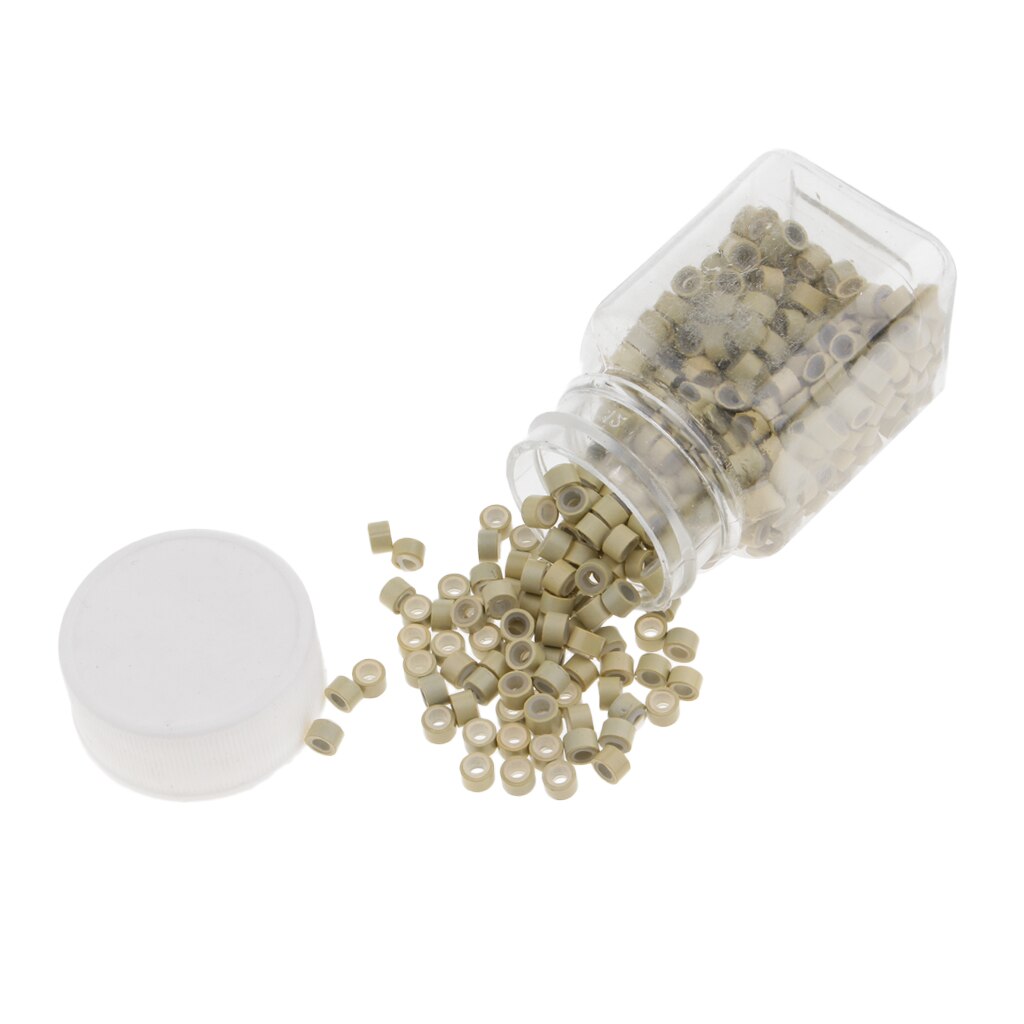 Anneaux en Silicone pour Extensions de cheveux, 500 pièces, Micro perles, pour perruque, tissage, couture, plumes