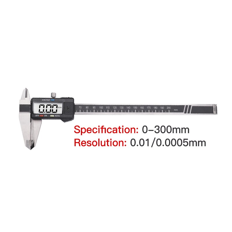 Digital Vernier Caliper 6 8 12Inch 150 200 300mm Stainless Steel Electronic Caliper Micrometer Depth Measuring Tools: 0-300mm