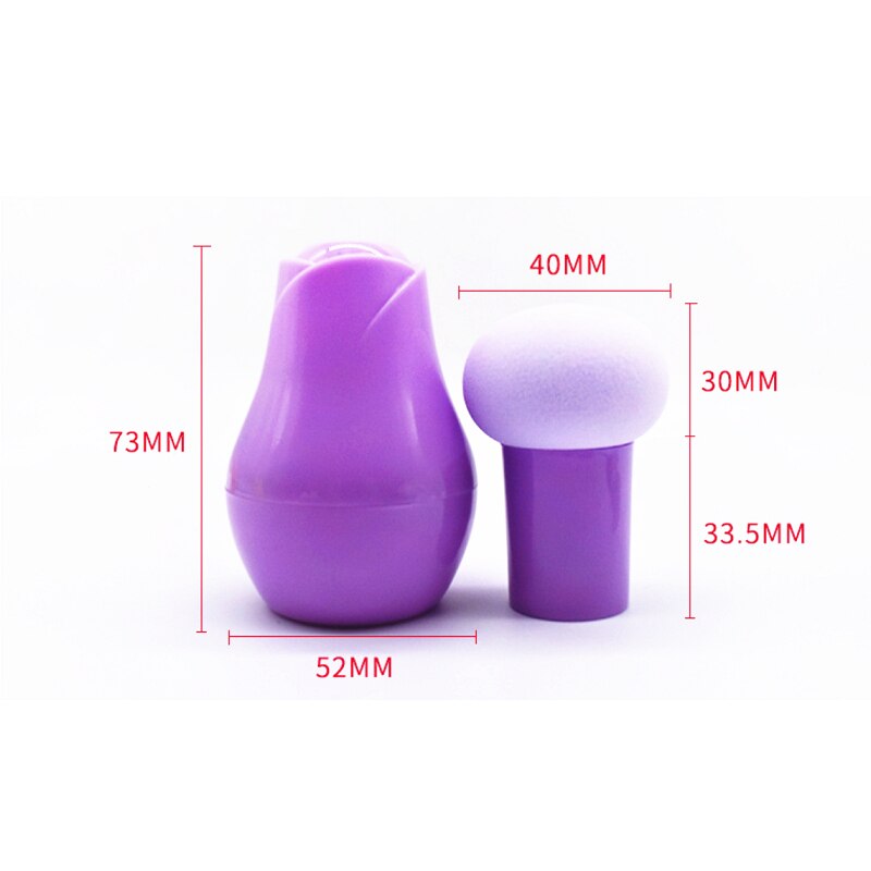 1pc make up spons draagbare kleurrijke paddestoel hoofd droge en natte dual purpose poederdons clear met bloemen cosmetische pakket