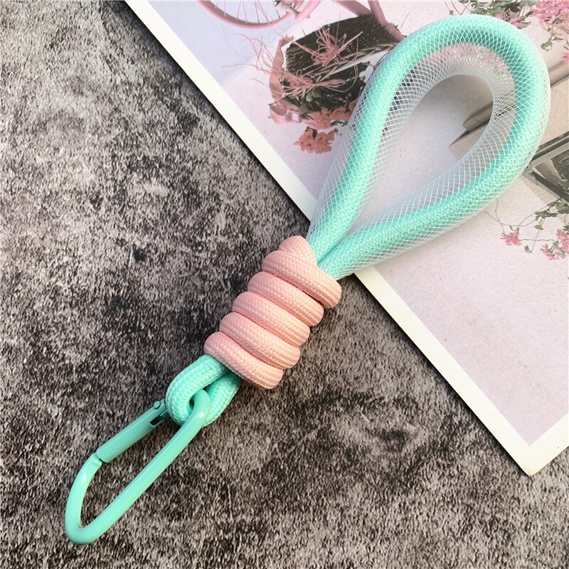 Lanyard Leuchtstoff Farbe Phone Strap Mesh Landyard für Taschen Geflochtene Streifen Keycord Hängen Hosen Zubehör Keychain