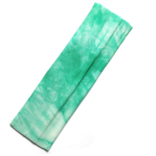 2 Inch Tie Dye Cheetah Forest Tree Elastic Yoga Cotton Stretch Headbands Sports Girl Hair Bands Bandage Gum Turban Bandana: green