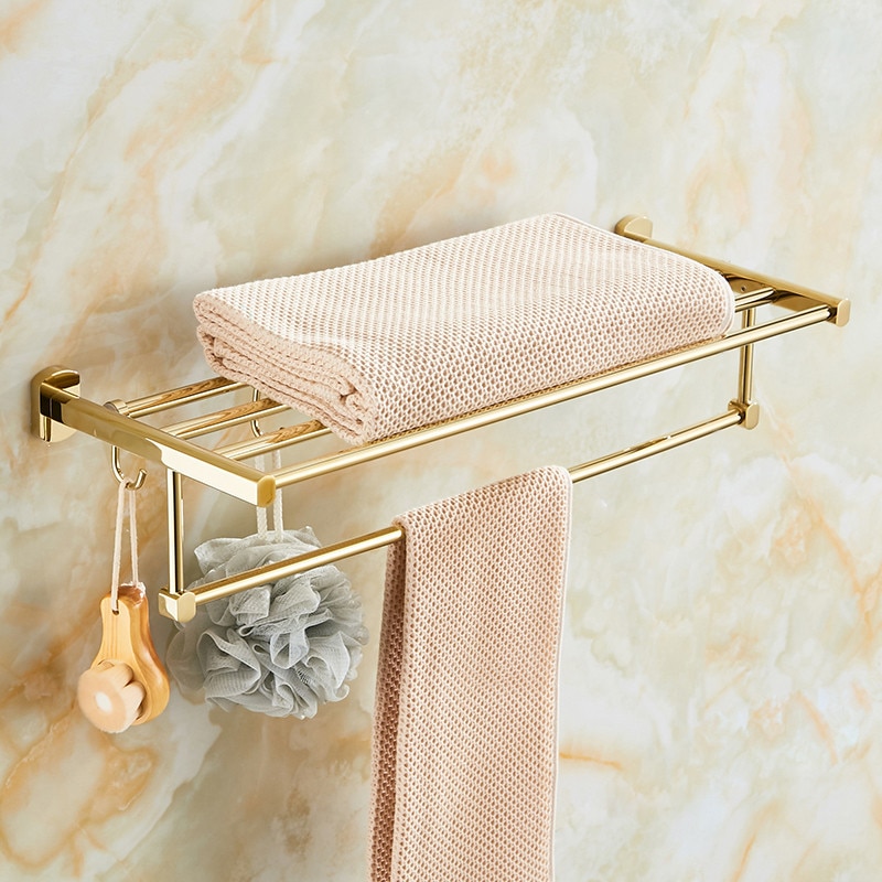 Bathroom Accessories Set Brass Gold Towel Rack Toilet Brush Holder Corner Shelf Paper Holder Soap Dish Hooks Bath Hardware Sets