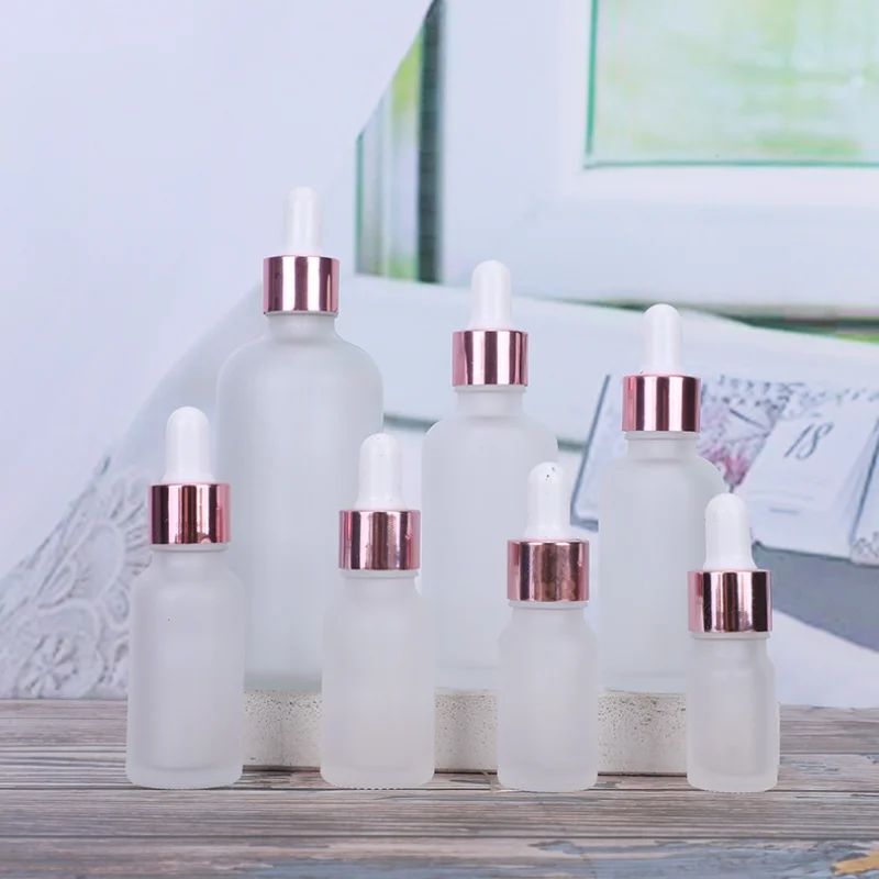 Frosted Glazen Druppelflesjes Lege Etherische Olie Flessen Potjes Met Pipetten Parfumflesjes