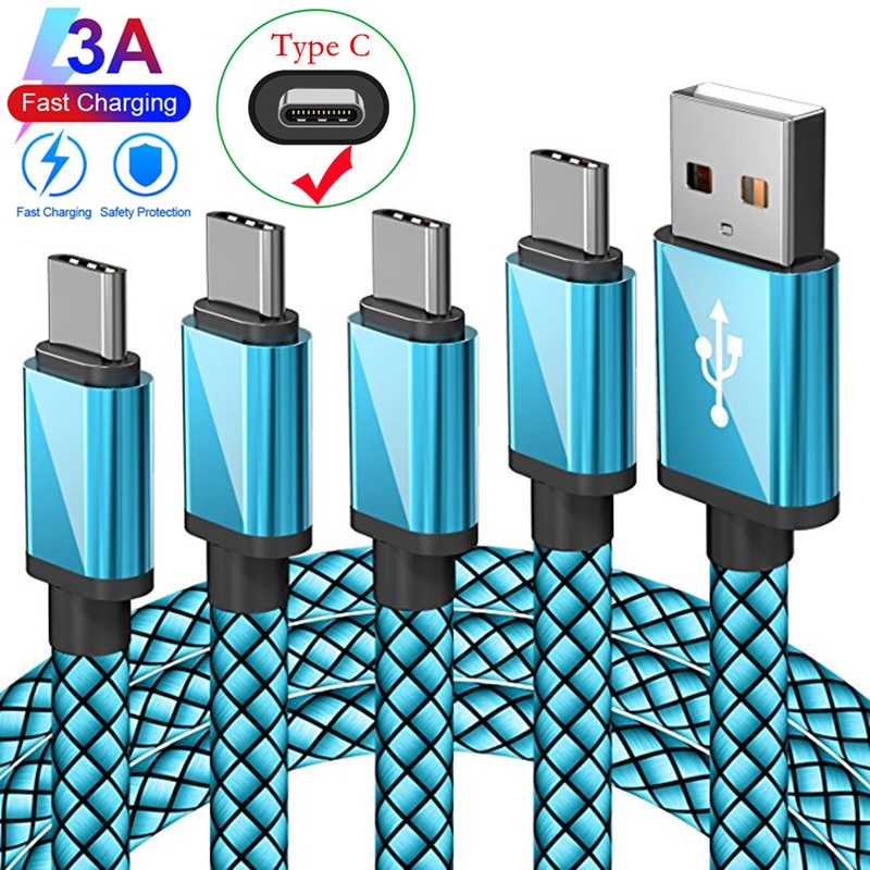 Voor Samsung Galaxy A51 Huawei P30 Pro Honor 20 10 9 Redmi Note 9 S Oppo Realme 6 Telefoon Type C Plug Usb Fast Charger Cable 2M Lange