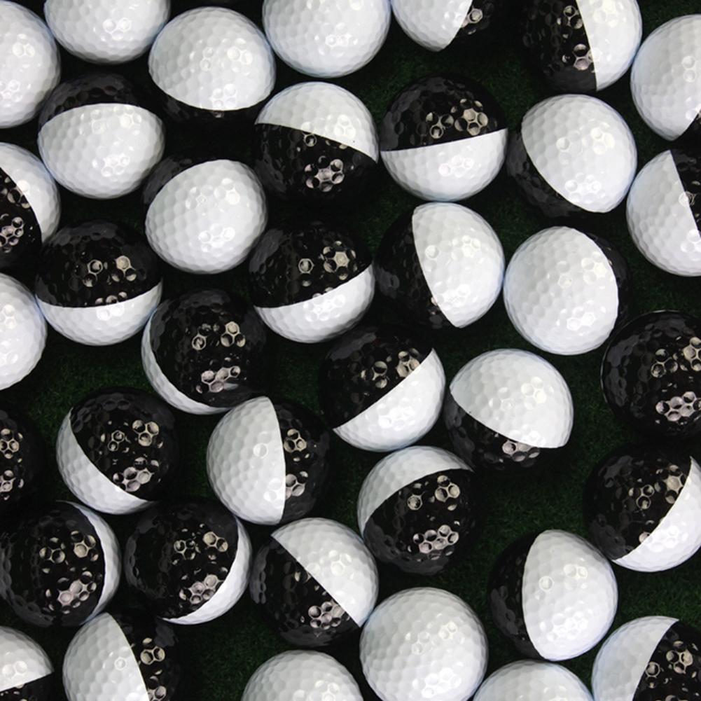 Golf Balls Set Long Distance Black And White 2 Layer Ball Golf Training Accessories For Putters