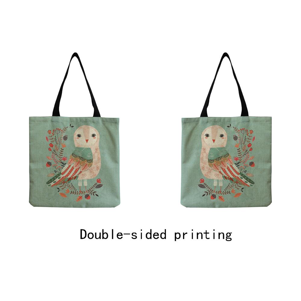 Mode Herbruikbare Limited Shopping Schoudertas Leuke Cartoon Uil Gedrukt Shopper Tas Voor Vrouwen Grote Capaciteit Praktische Draagtas