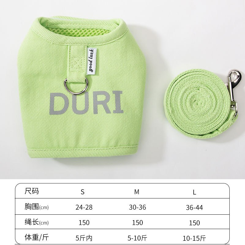 Zomer Kat Harness En Leash Set Ademend Mesh Hondenlijn Pet Vest Kleding Harnas Voor Kleine Honden Kat Leiband hond Harnas: Green / S