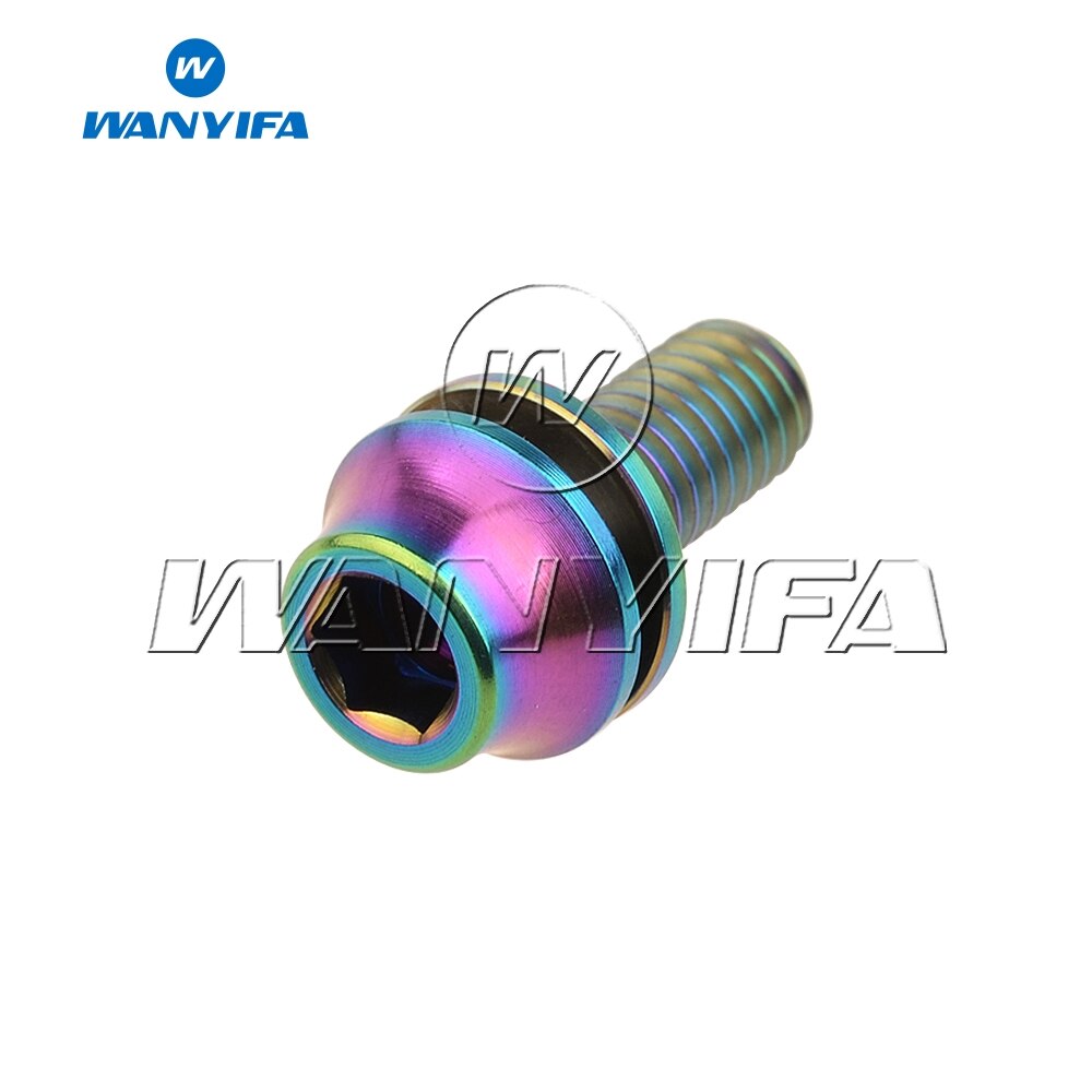 Wanyifa 4 Uds M5x12mm titanio Ti cono bicicleta titular de la botella de tornillo accesorio de ciclismo para la bicicleta sujeción de portabotellas pernos