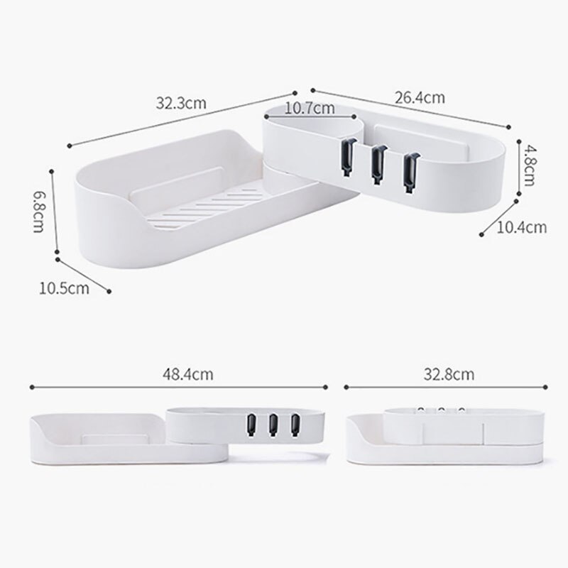 Rotating Storage Rack Toilet Rack Wall-Mounted Bathroom Corner Foldable Storage Shelves Quick Drain Home Bathroom Accessories