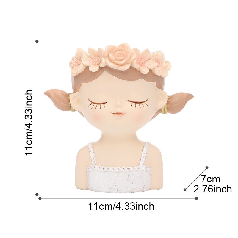 Florero con escultura de cabeza humana para mujer, accesorio de almacenamiento con de dibujos animados, belleza, artesanía, ornamento, retrato fresco, macetas, accesorios para el hogar: Flower pot 4