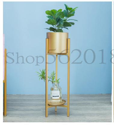 Nordisk blomsterstand stue smedejern metal moderne minimalistisk gulv guld dekoration indendørs bar urtepotte hylde: 88cm / Guld
