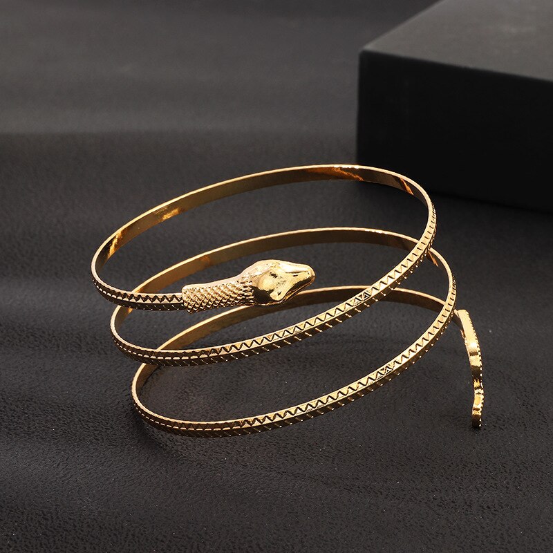 Neue Punk aufgerollt Schlange Spiral- Oberarm Manschette Armbinde Armbinde Armreif Armbinde Männer Schmuck Für Frauen Partei Armbänder: gold