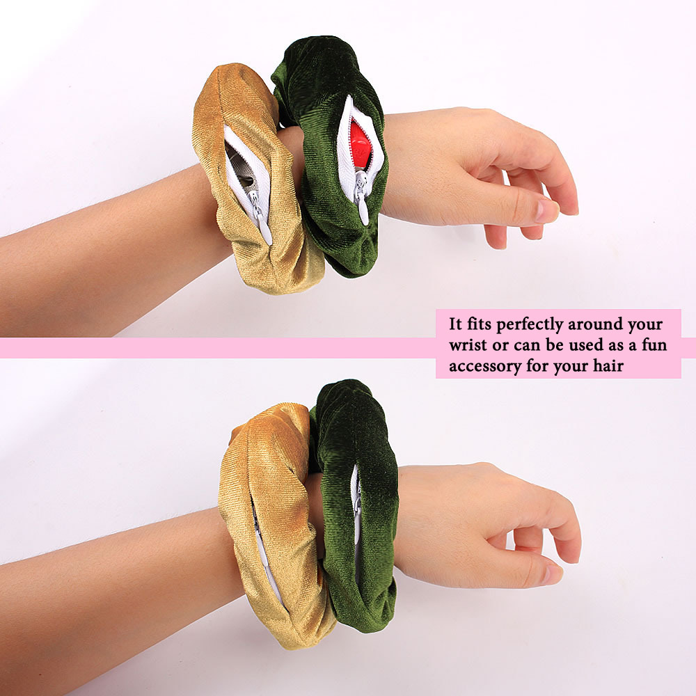 Visier geheimes Haar mit Reiß verschluss Tasche Krawatte Haar Scrunchie Reise Umleitung Stash Safe Container