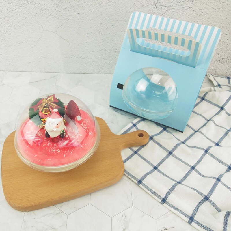 Christmas mousse ball packaging transparent cake packaging box hollow round cake mousse portable packaging bag