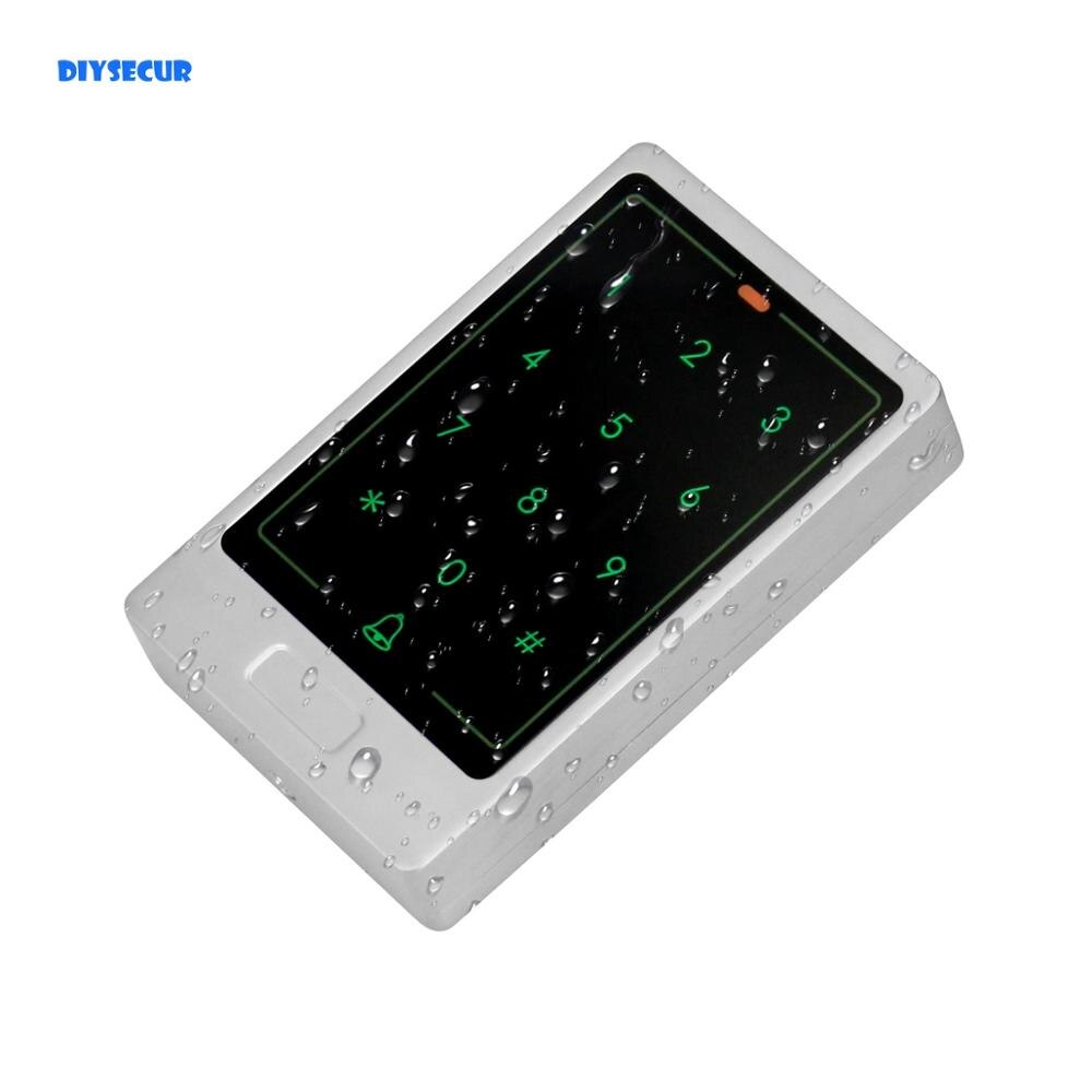 DIYSECUR Waterproof Metal Case Touch Button 125KHz Rfid Card Reader Door Access Controller System Password Keypad C20