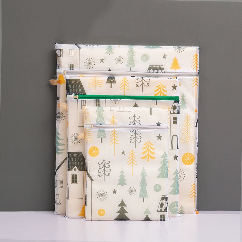 3 Stks/set Waszak S/M/L Outdoor Reizen Kleding Opslag Tassen Nordic Verse Afdrukken Rits Organizer Anti-Kronkelende Lingerie Protec