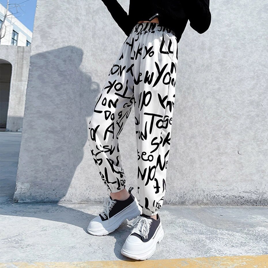 Calças para meninas estilo casual menina anti-mosquito calças crianças moda letras tornozelo 5 7 9 10 11 13 14 anos roupas adolescentes
