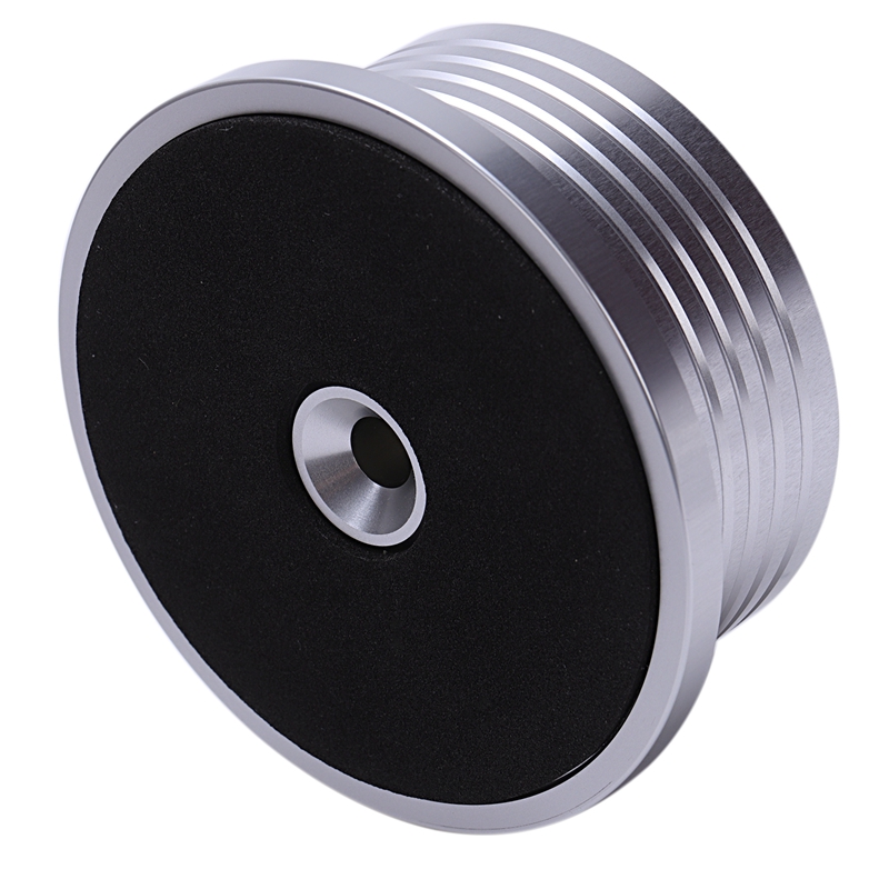 Universal 50/60Hz Lp Vinyl Record o Disc Turntable Stabilizer Clamp Aluminum Weight Clamp With Test Speed Bubble(Silver)