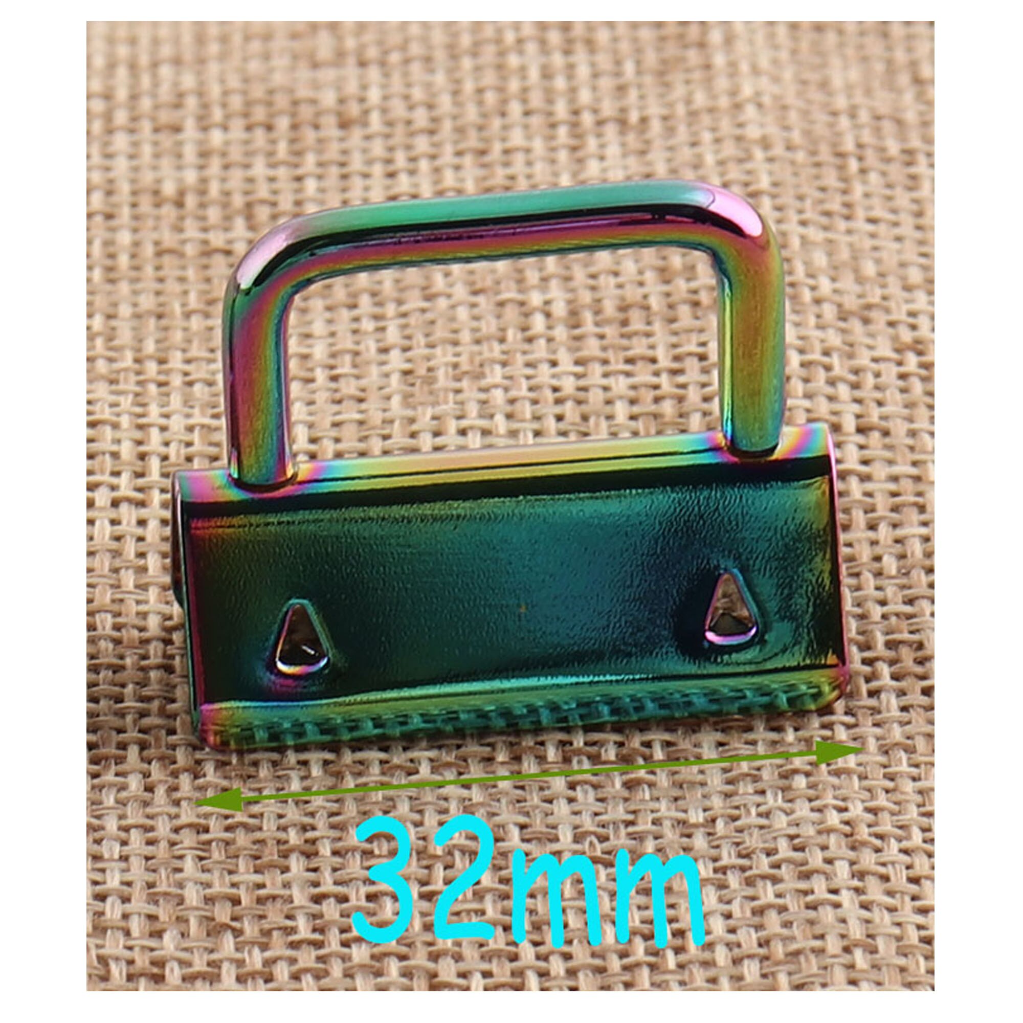 10 sets 32mm Key Fobs Hardware with Key Rings,1.25 Wristlets Key Chains Key Chain Webbing,Key Chains-1 1/4": Rainbow