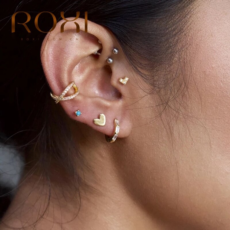 Roxi 925 Sterling Zilver Minimalistische Rechthoekige Zirkoon Hoepel Oorbellen Voor Vrouwen Punk Ronde Cirkel Pendientes Zilver 925 Sieraden