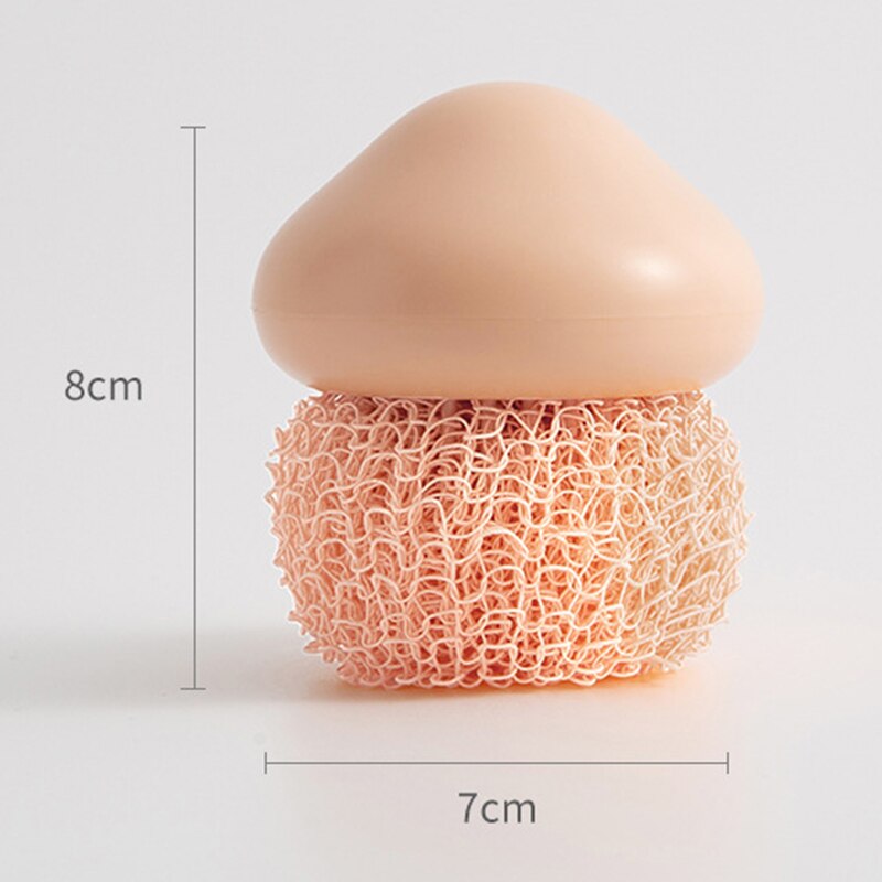 Boule de nettoyage en nuage, boule de fil de Nylon détachable, brosse de décontamination de la vaisselle de cuisine, boule de nettoyage Durable multicolore: pink