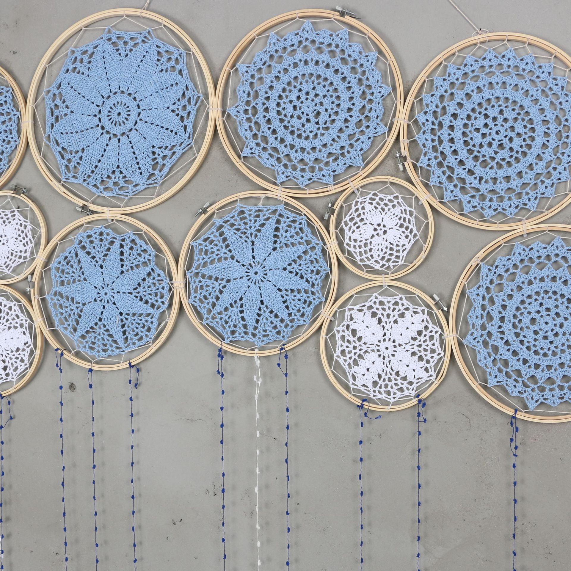 Dream Catcher Set para DIY, grande Doily Lace, fundo do casamento, decoração do quarto, Dreamcatcher anexo, Reve, 1 conjunto