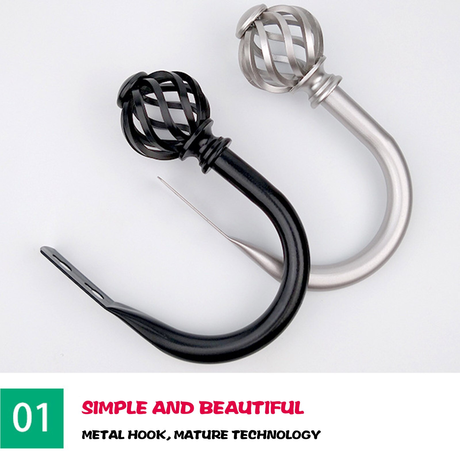 Curtain Hook Strap Wrought Iron U-shaped Window Decoration Accessories QW