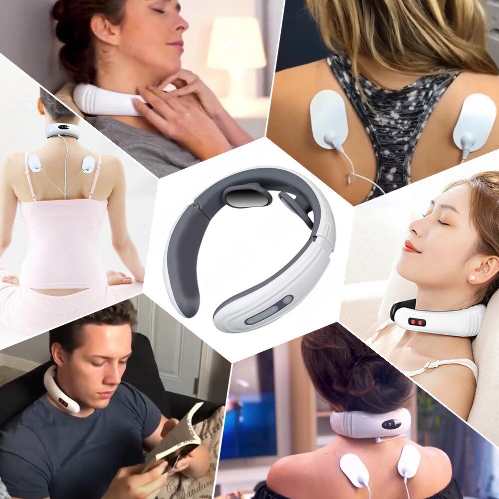 Neck And Back Massager Electric Mini Machine Shoulder Body Massage Neck Pain Reliever Pulse Apparatus Massagers Devices