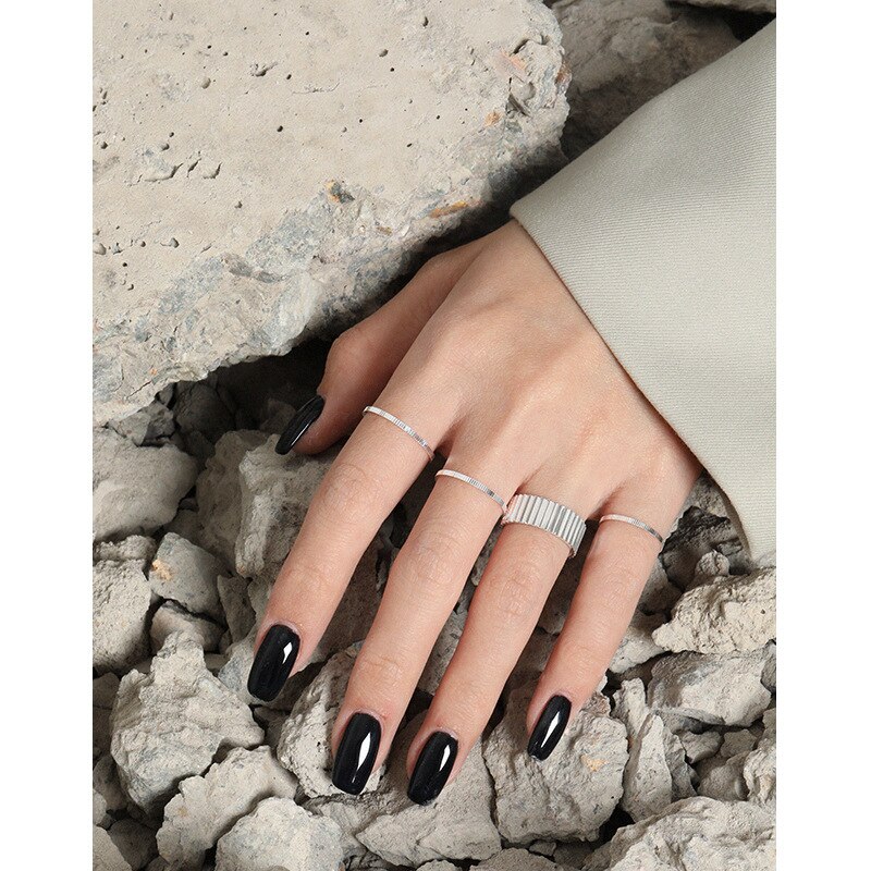 Eenvoudig Echte 925 Sterling Zilver 1.2Mm Smalle Ringen Voor Vrouwen Accessoires Mode Vrouw Ring Silver Party Vrouwelijke Vinger Sieraden