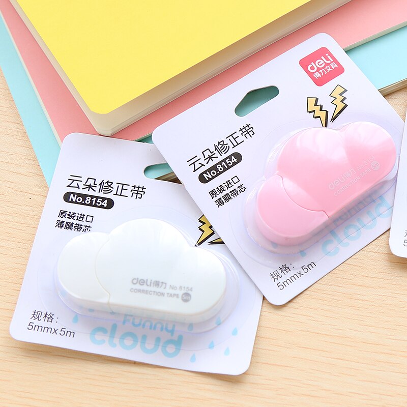 5mm X 5m Deli Cute Kawaii Cloud Mini Small Correction Tape Korean Sweet Stationery Novelty Office Kids School Supplies Children