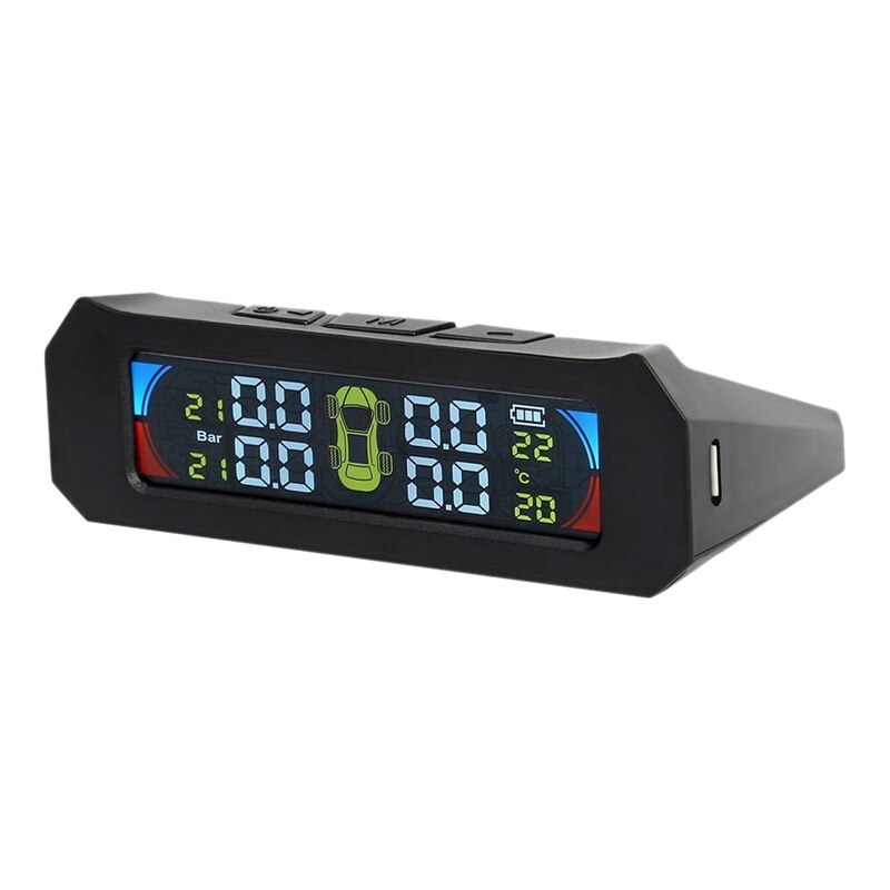 Sol trådlösa tpms bildäck temperaturövervakningssystem lcd färg sn med 4 externa sensorer
