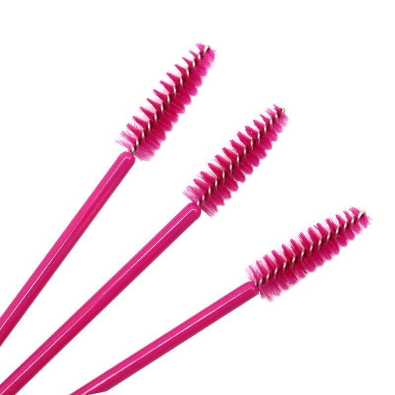 50 Uds. Aplicador de varita de rímel de nailon desechable, cepillos de pestañas para injerto de extensión de pestañas, herramientas de cepillo de maquillaje para mujeres: Rojo