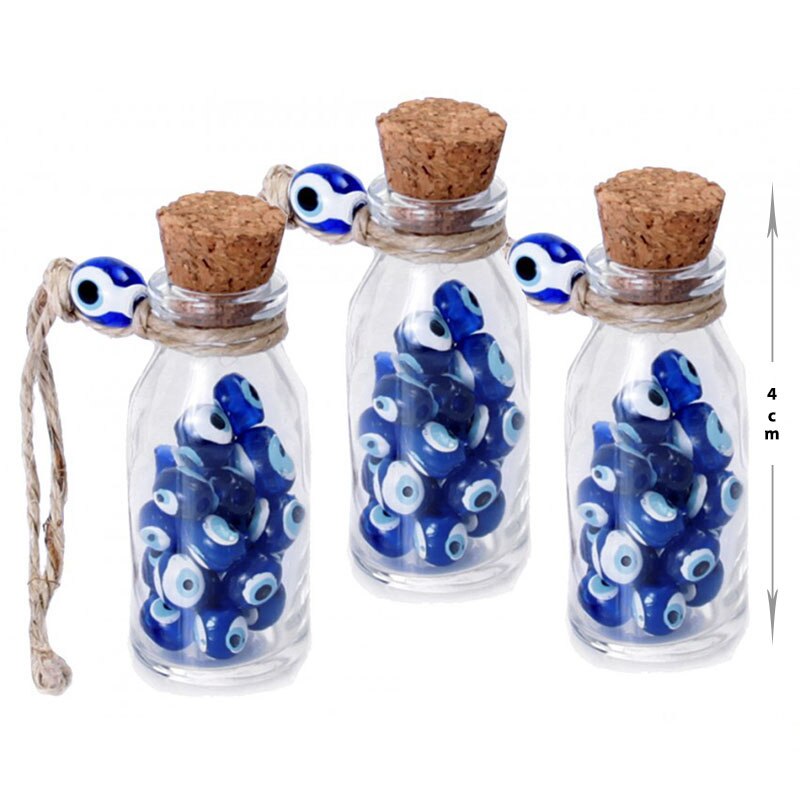 Evil Eye Bead Decoration Bottle - Evil Eye Bead Magnet - Good Luck Bead - Charm Decoration -Decoration Bottle w/ Evil eye