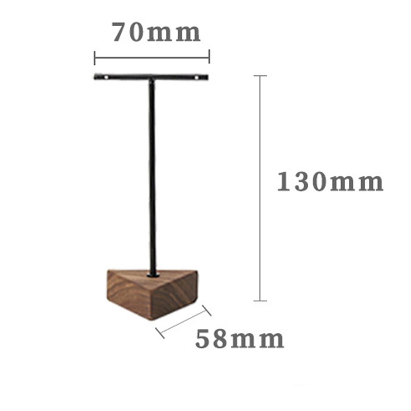 3Stck verdreifachen-enge getrieben T-Bar Ohrringe Schmuck Schießen Requisiten Nussbaum Ornamente Schmuck Anzeige Stand