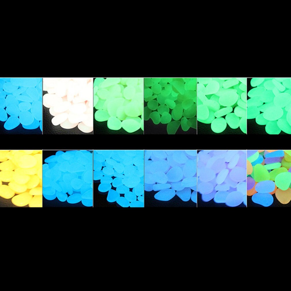 50Pcs Artificial Color Luminous Stone Fluorescent Stone Shiny Stone Full English Bag Packaging Fish Tank Landscaping