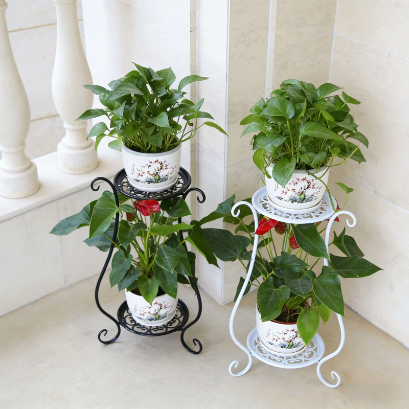 Mehrstöckiger Blumentopfständer für Innen und Außen mit Ablage, Freistehender Blumenständer Ich bin Europäischen Stil für Wohnzimmer und Balkon