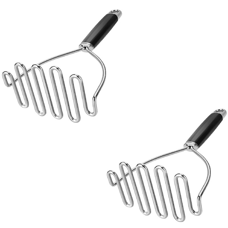 2Pcs Aardappelstamper Rvs, Aardappelpuree Stamper, beste Stamper Keuken Tool Voor Bean(Rose Goud &amp; Zilver)